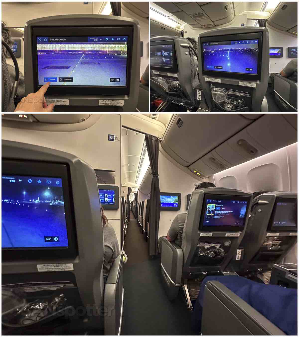 ANA 777-300ER premium economy forward facing camera