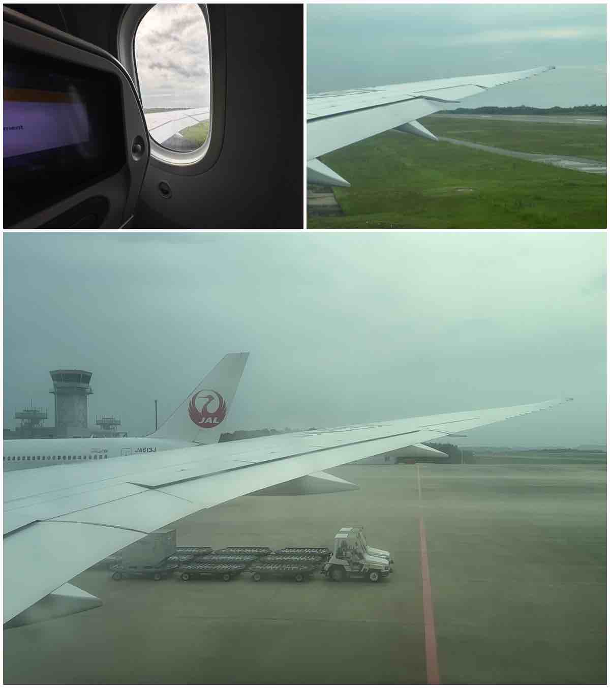 ANA 787-8 taxi into the gate Hiroshima airport