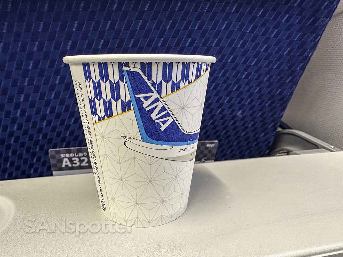 ANA A321neo economy paper cup