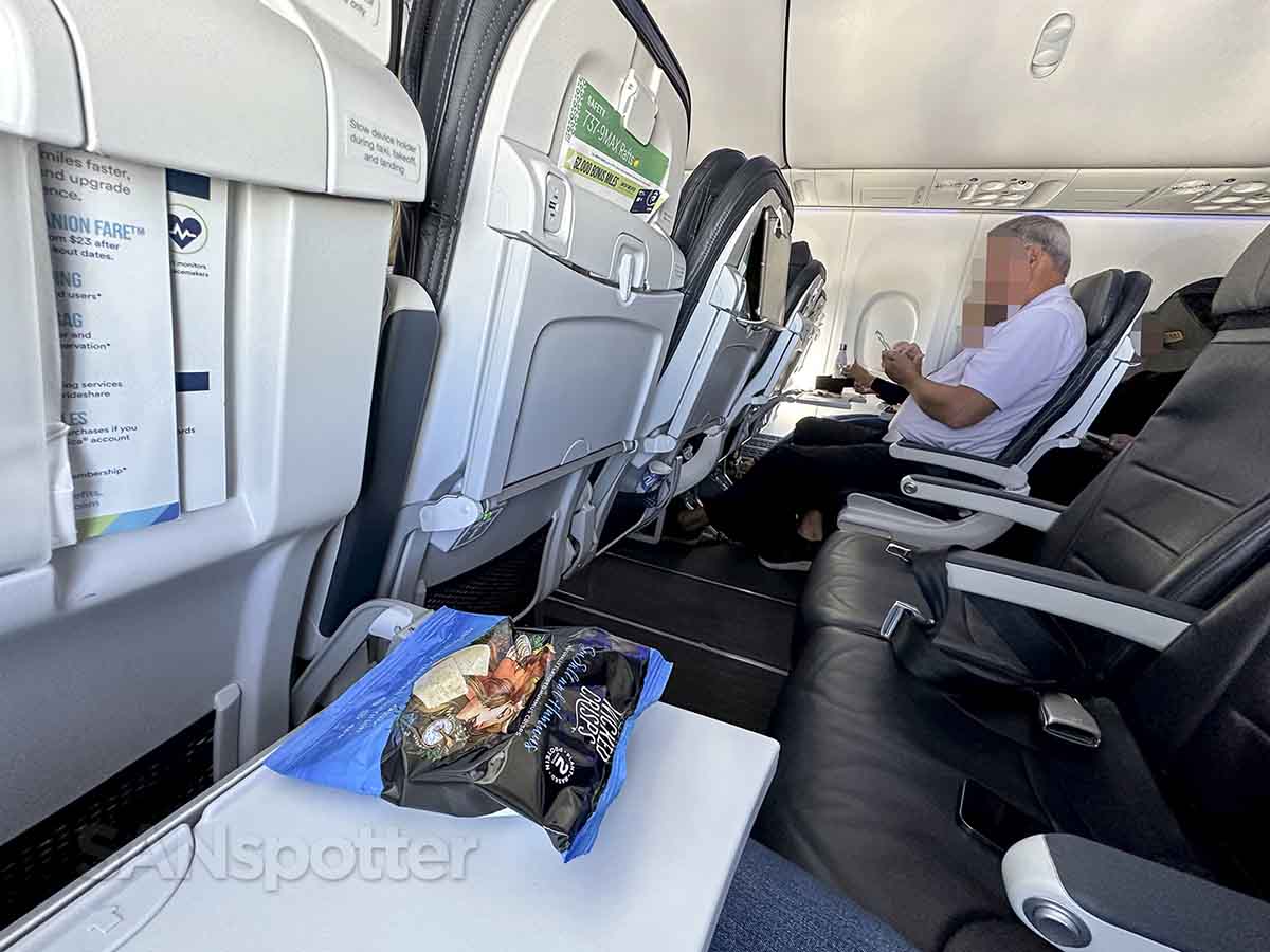 Alaska Airlines 737 MAX 9 Premium Class seat recline