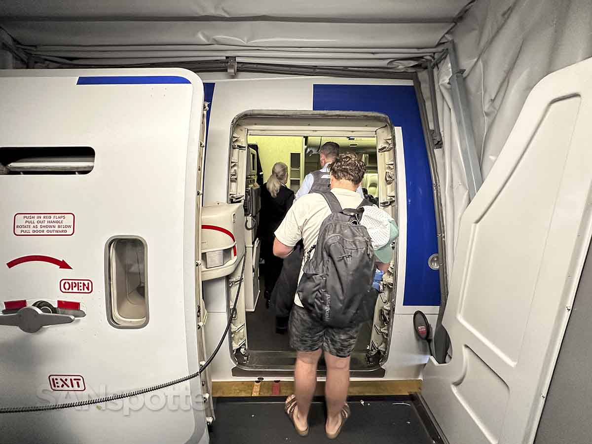 United Airlines Boeing 777-200 forward boarding door
