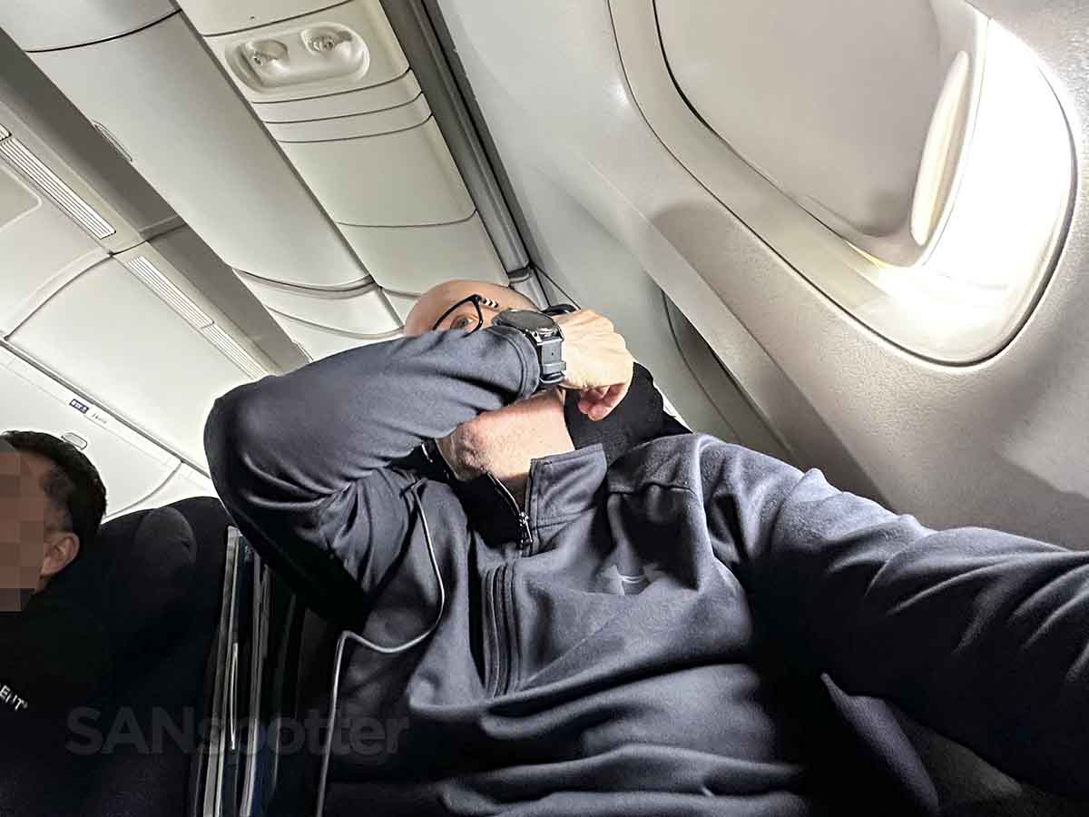 SANspotter in United 777–200 Domestic First Class