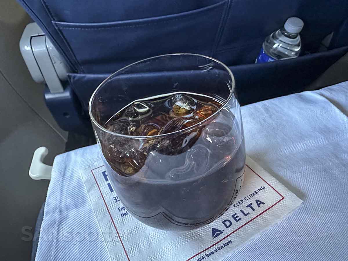 Delta first class drink glass