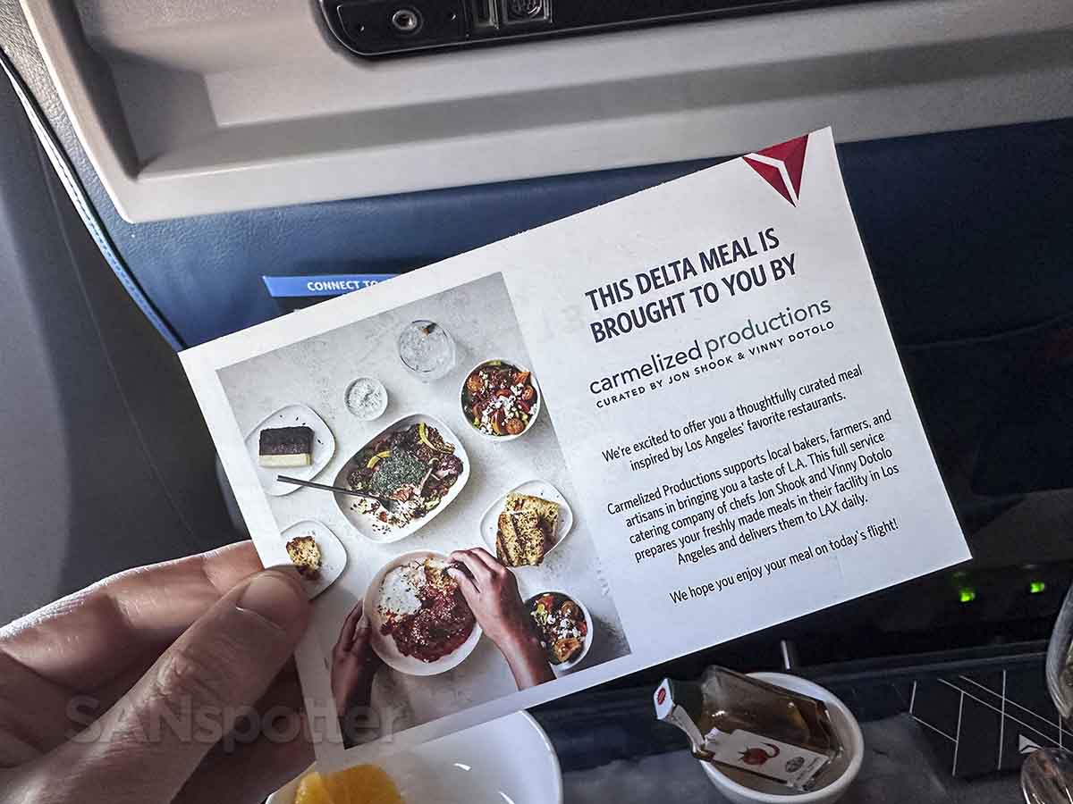 Delta air lines caramelized productions in-flight meals