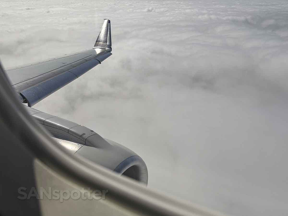 United Embraer 175 engine and wing view from seat 4a