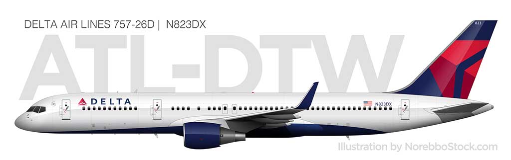 Delta Air Lines 757-200 (N823DX) side view