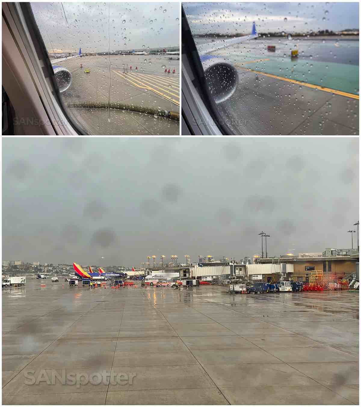 Rainy San Diego airport