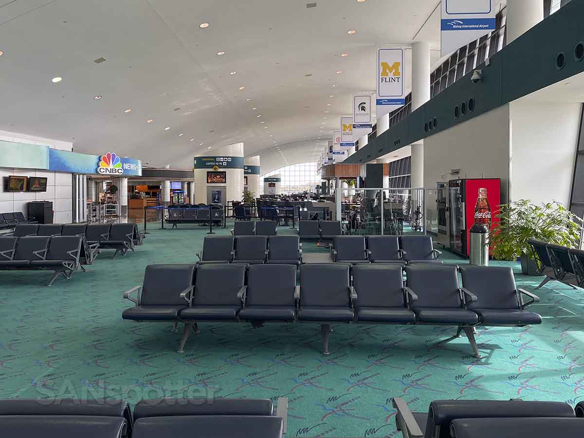 Flint bishop international Airport empty main terminal