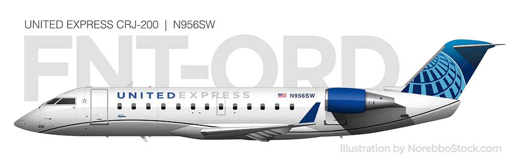 United Express CRJ-200 (N956SW) side view