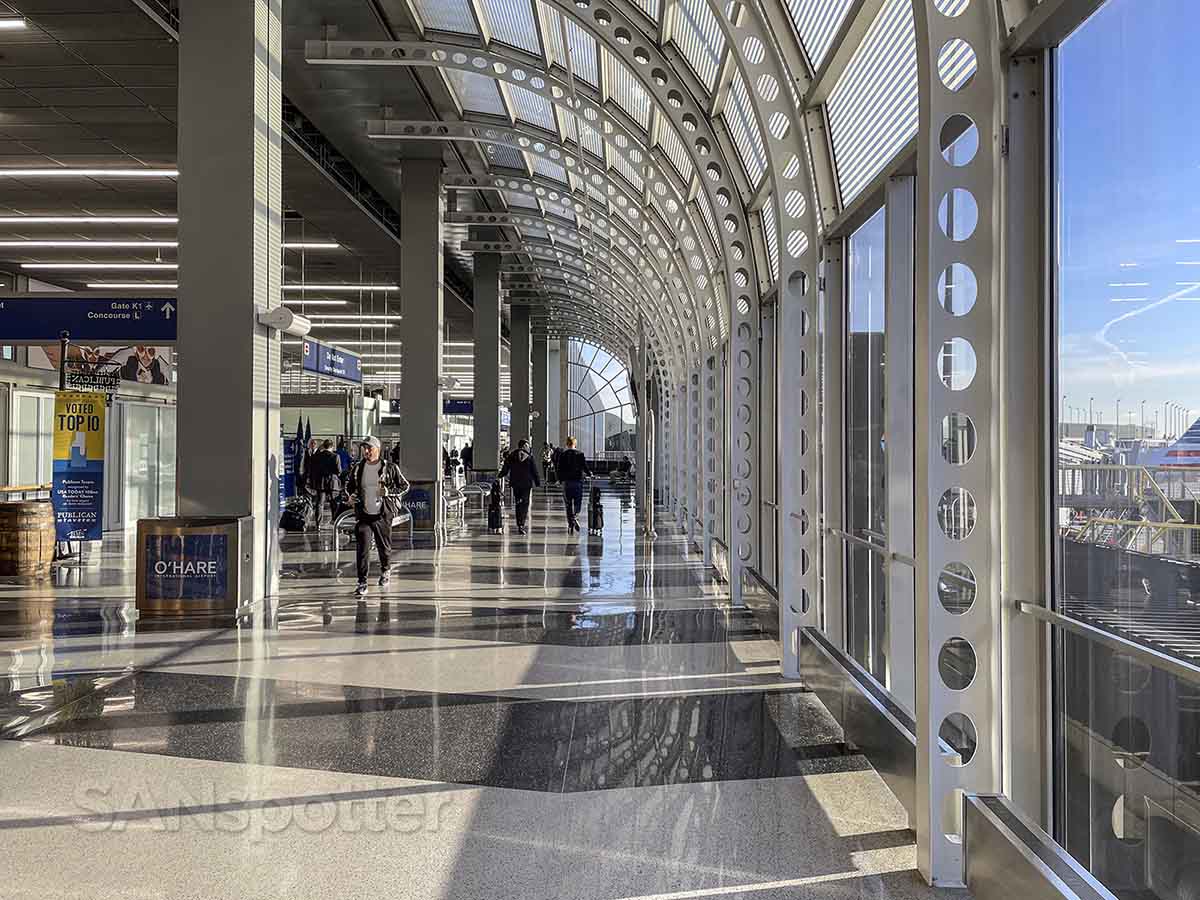 Inside a terminal 3 Chicago O'Hare airport