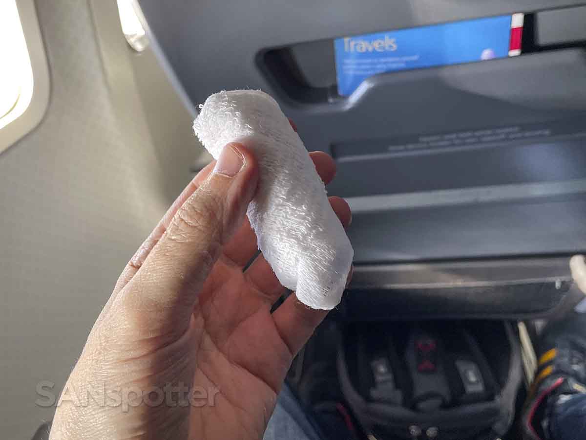 American Airlines 737-800 first class hot towels