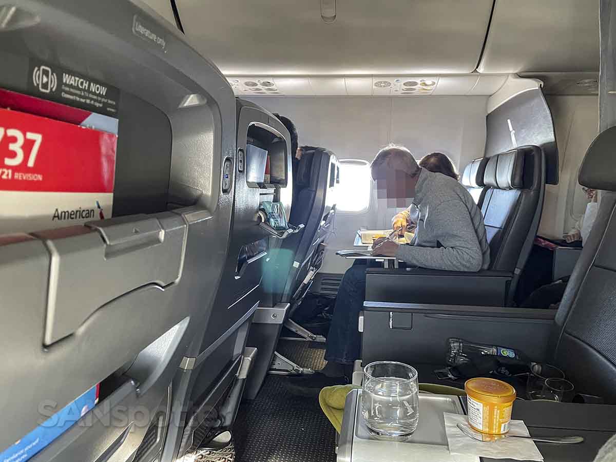 American Airlines 737-800 first class row 4 passengers