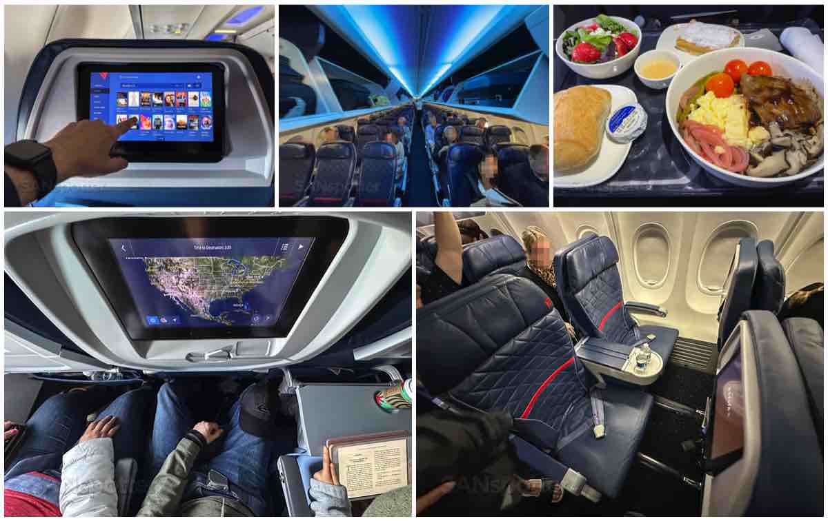 Delta air Lines seats, food, and in-flight entertainment