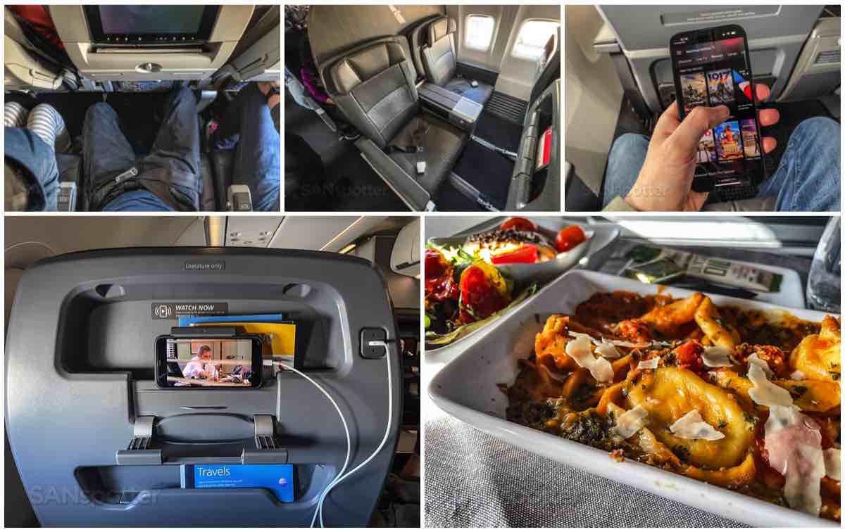 American airlines seats, food, and in-flight entertainment