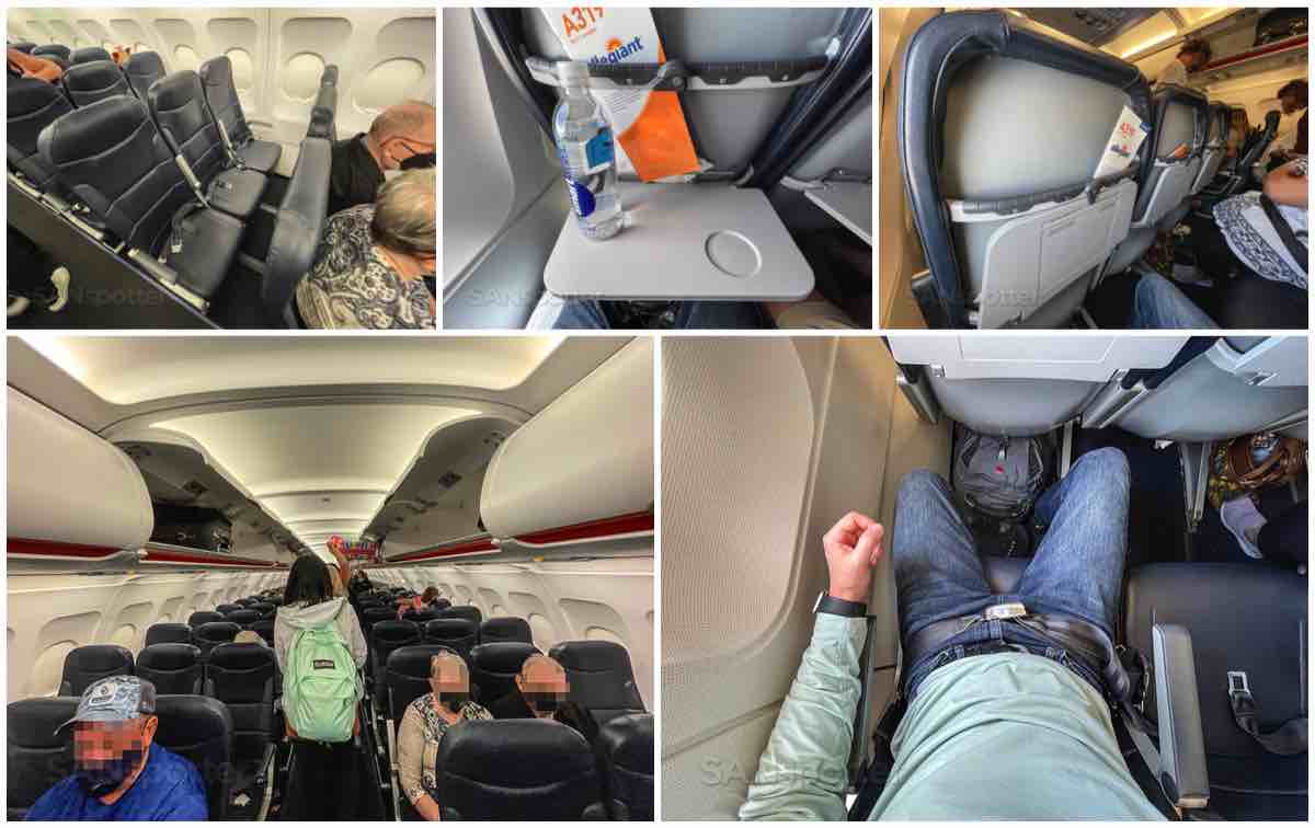 Allegiant air seats and food