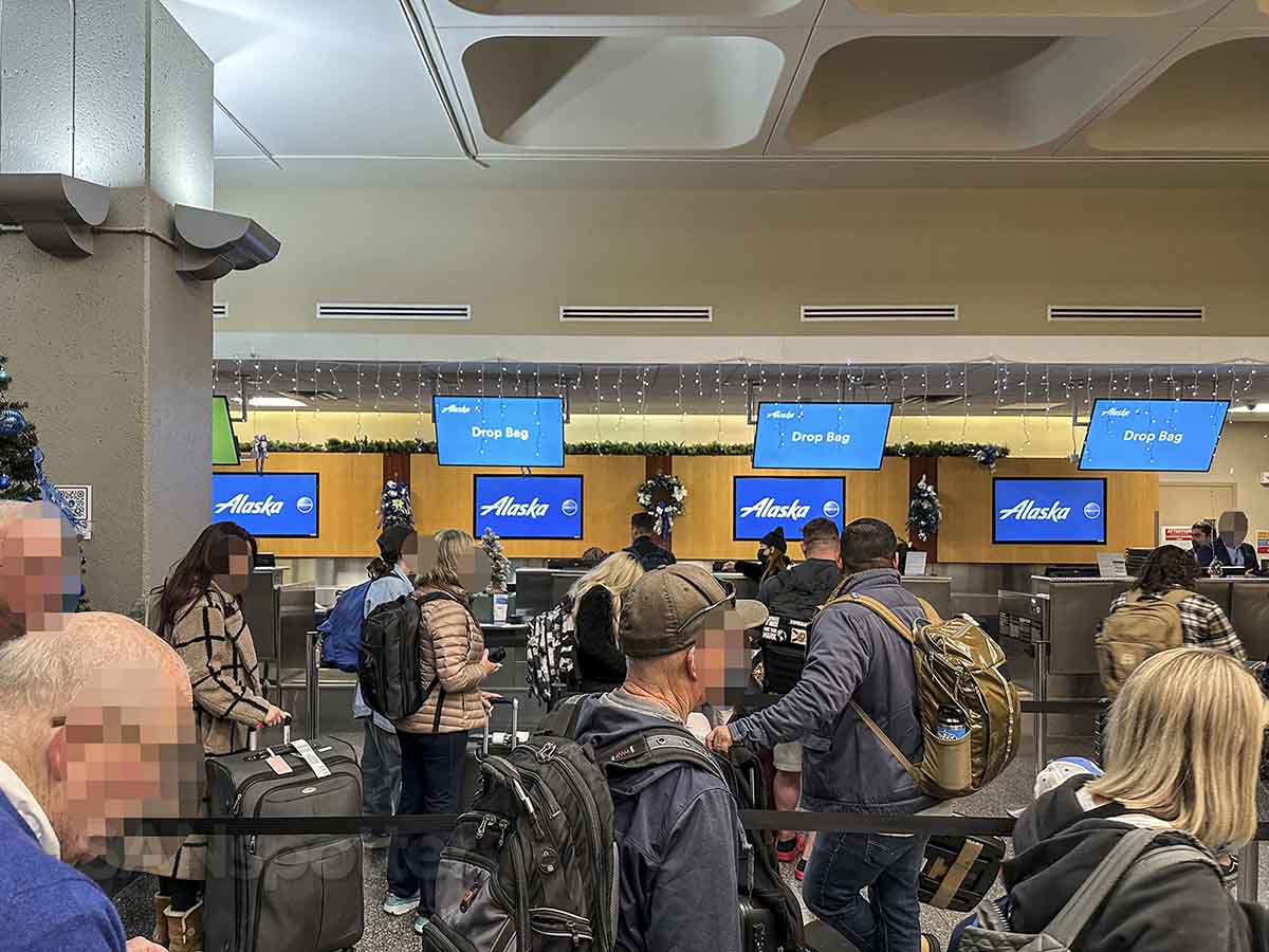 Alaska airlines baggage drop terminal 2 east San Diego airport