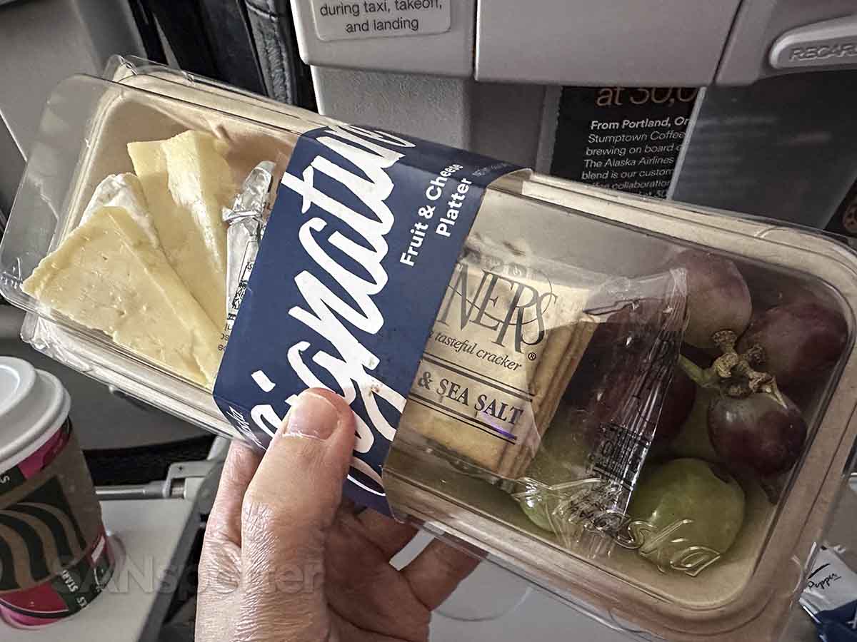 Alaska Airlines Signature Fruit and Cheese Platter package