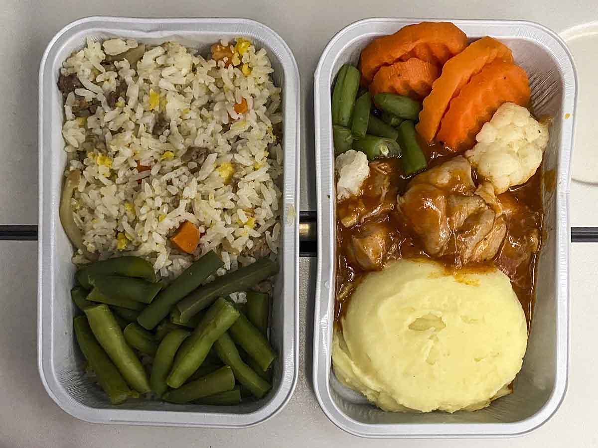 China Southern A330-300 economy class in flight meal
