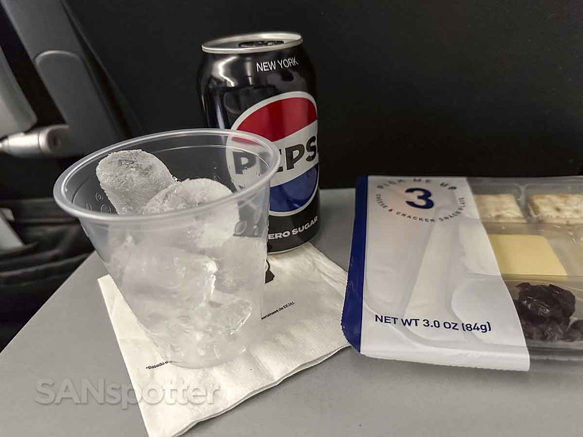 Full size cans of soda JetBlue A320 Even More Space 