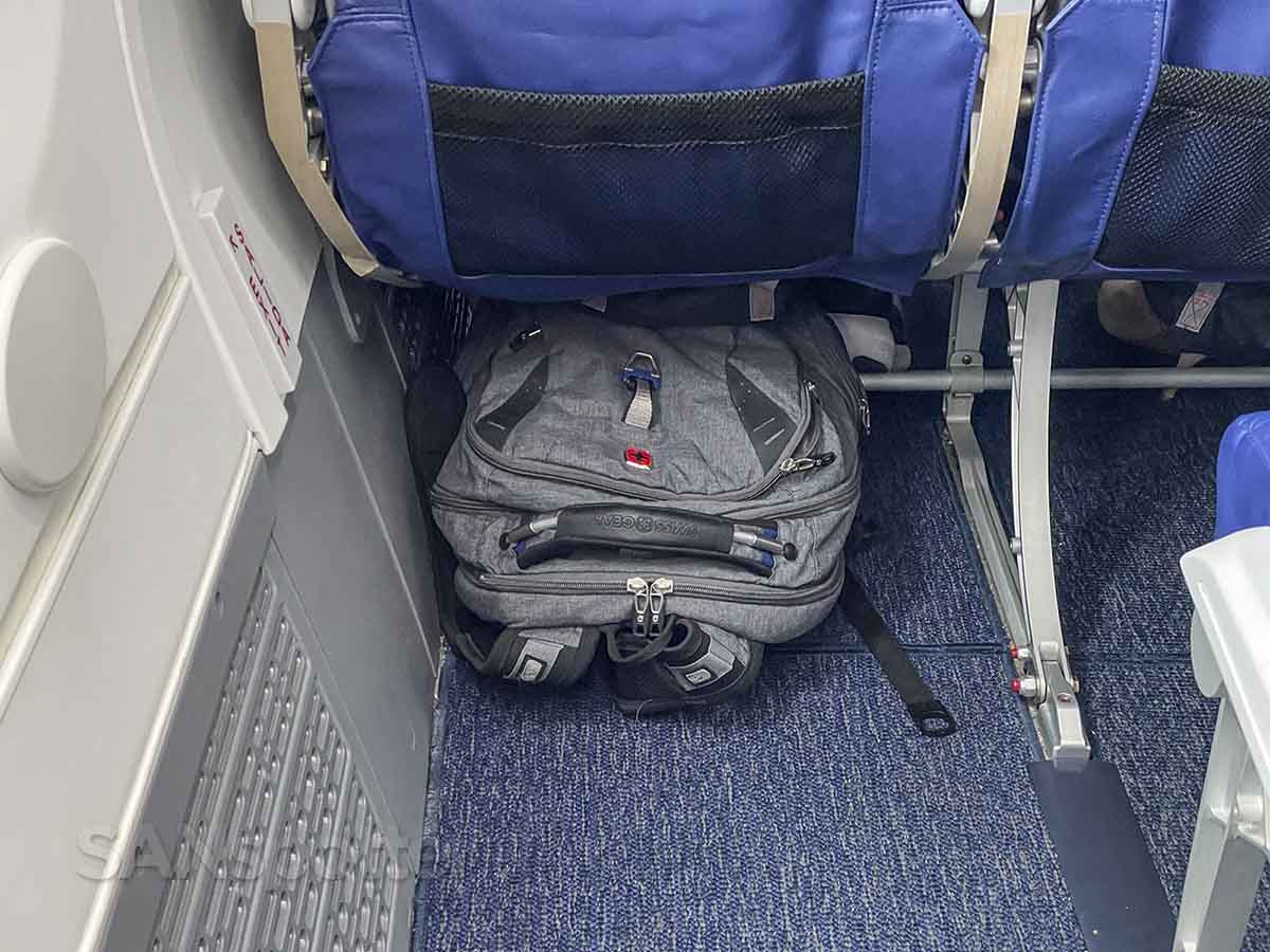 Southwest 737 MAX 8 exit row under seat storage