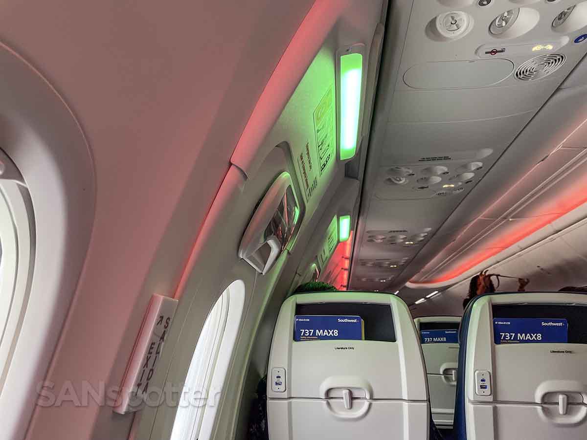 Southwest 737 MAX 8 exit row lighting