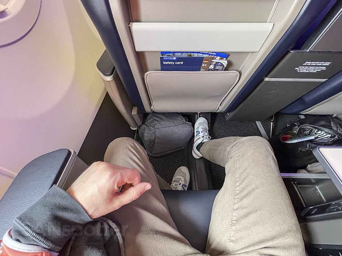 United A321neo first class under seat storage space