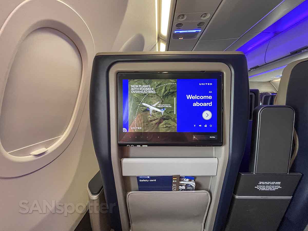 United A321neo first class 13" 4K video screens