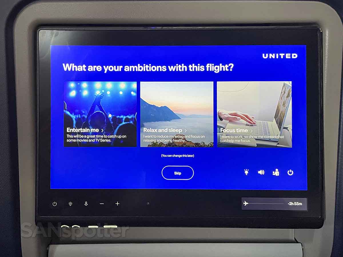 United A321neo first class in-flight entertainment defining ambitions screen