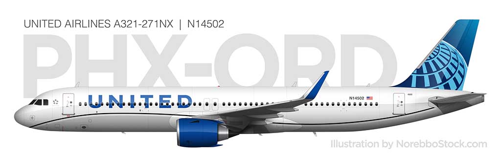 united a321neo side view n14502