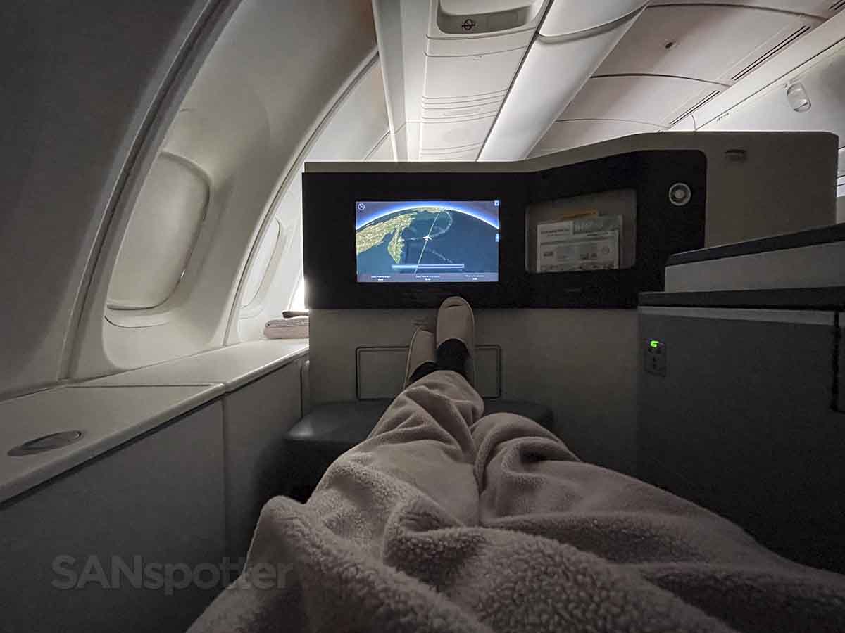 Korean Air 747-8 prestige class upper deck lie flat seat
