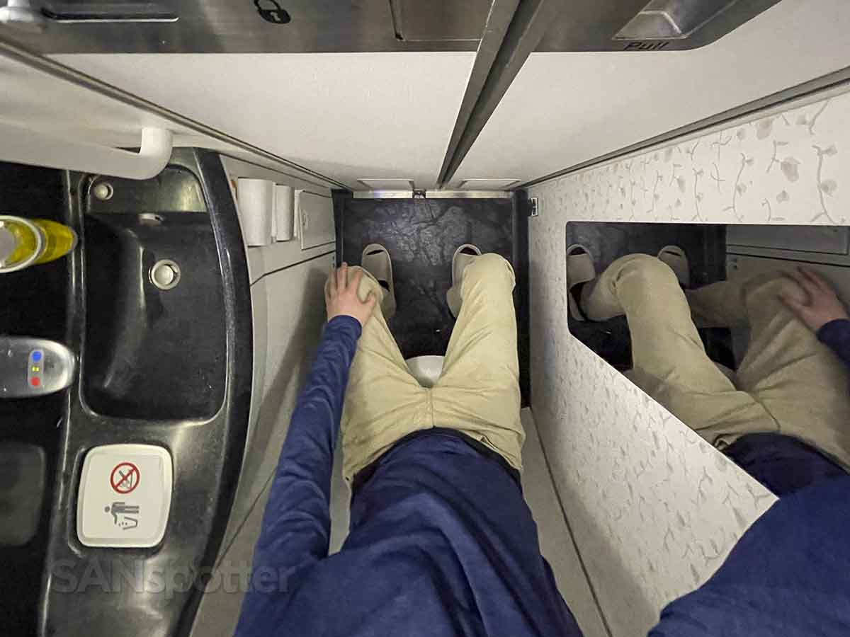 Korean Air 747-8 business class upper deck lavatory