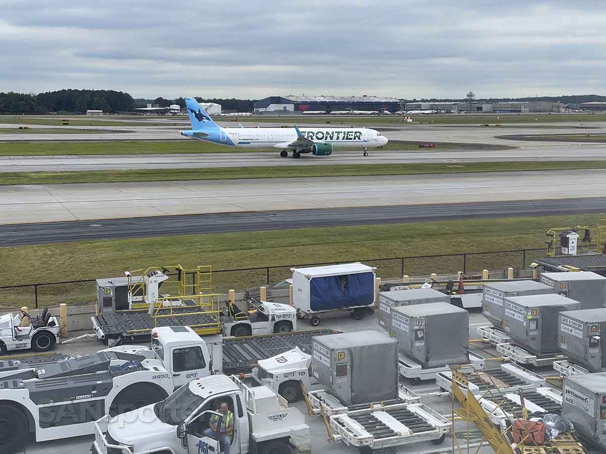 View from the window while pulling up to gate F1 at ATL