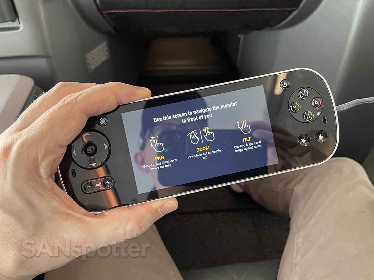 Singapore Airlines 737 MAX 8 business class in-flight entertainment remote control