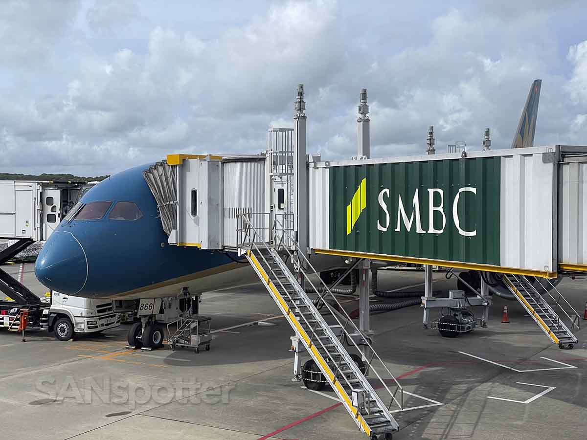 Vietnam Airlines 787-9 parked at the gate terminal 1 NRT