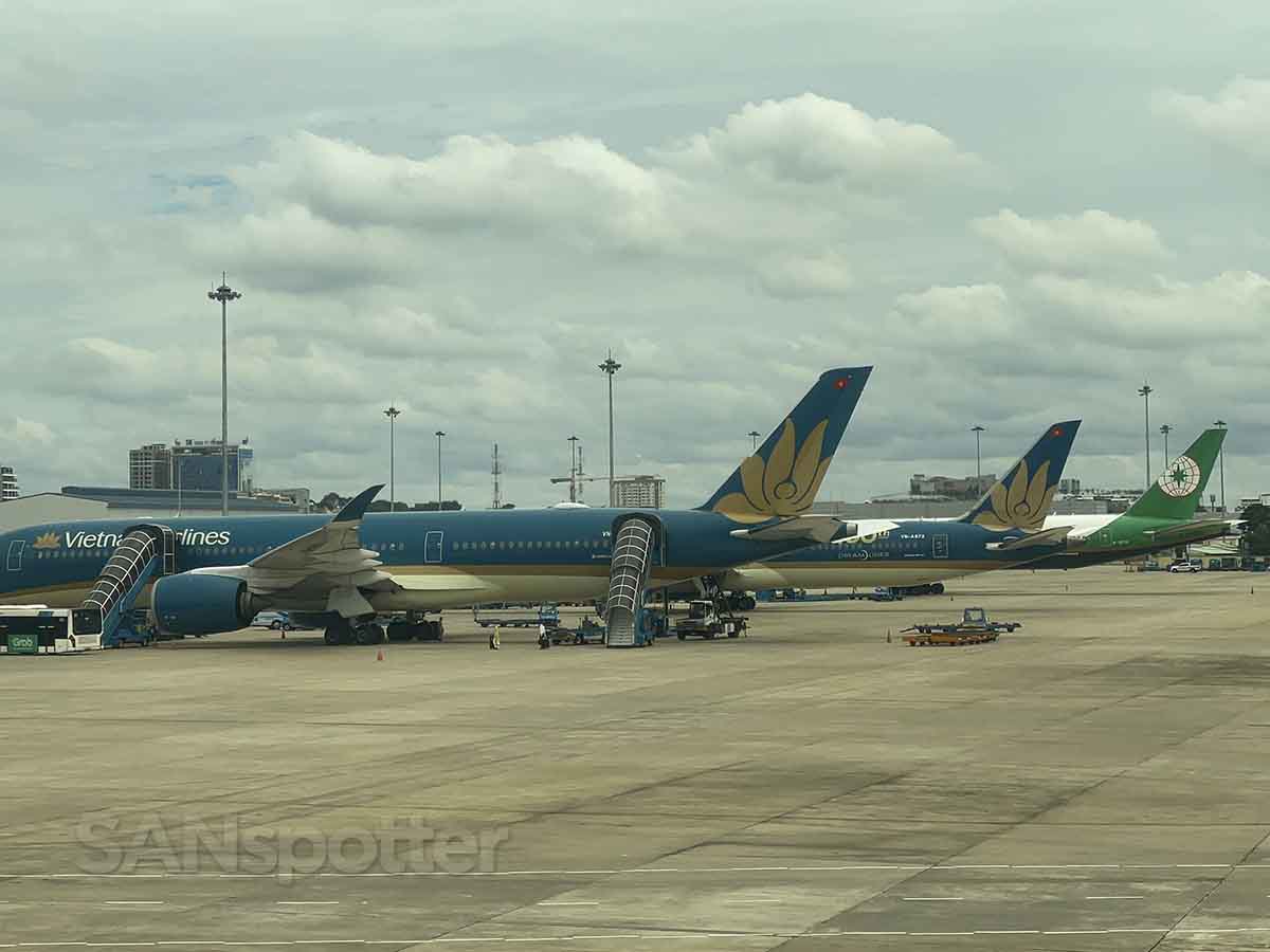 Aircraft parked at the gate Ho Chi Minh City airport