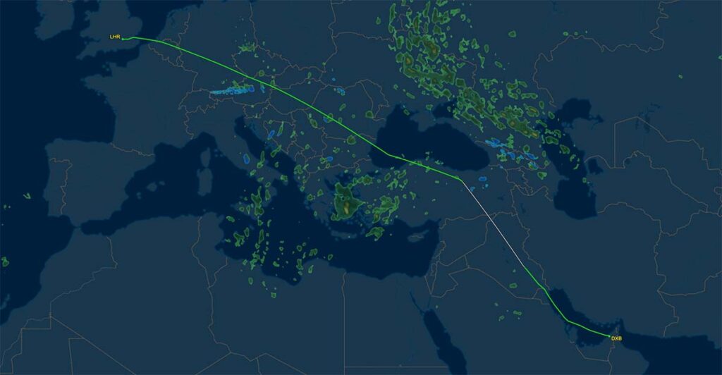 BA106 flight track