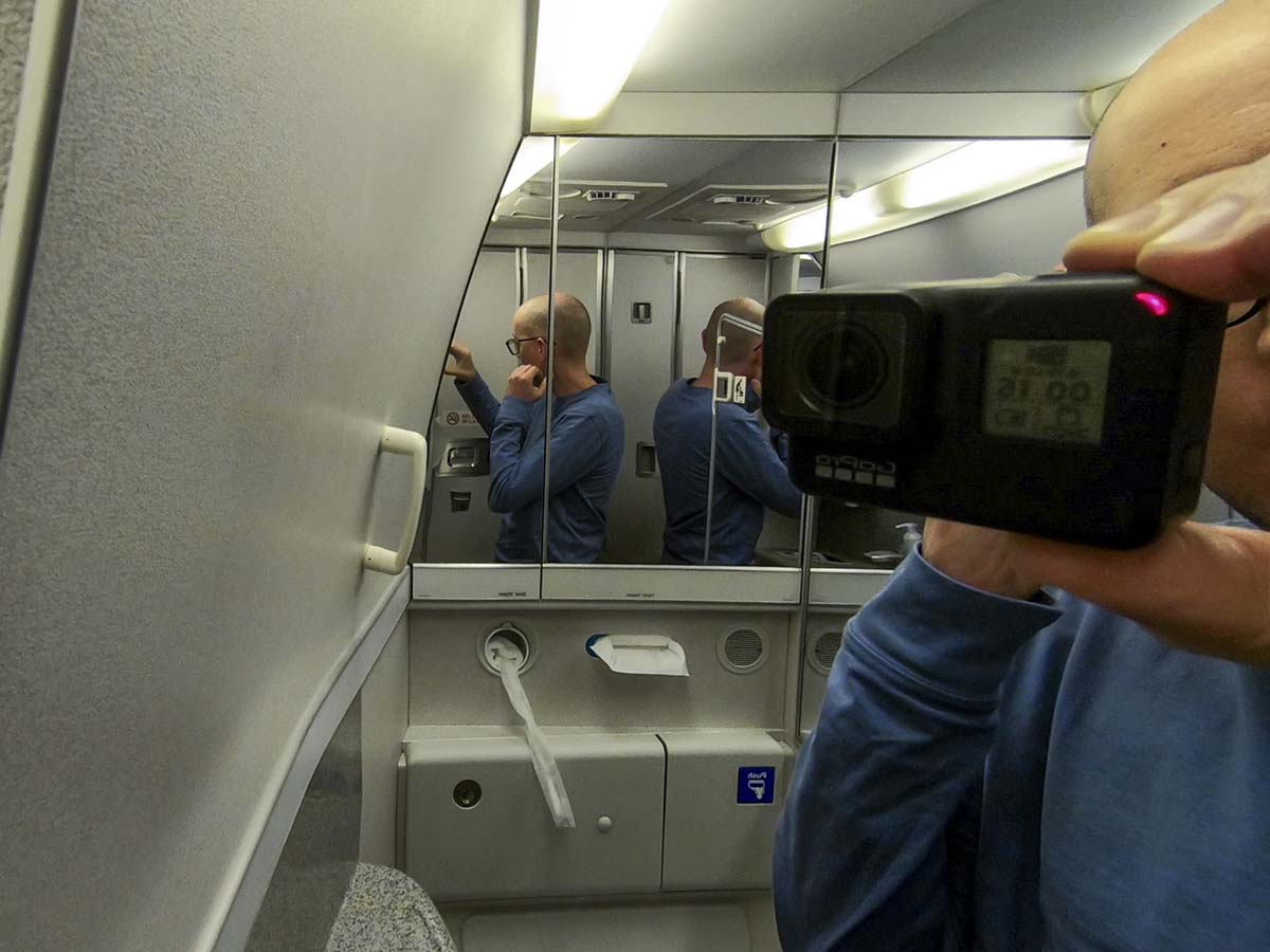 British Airways 777-300ER economy lavatory size