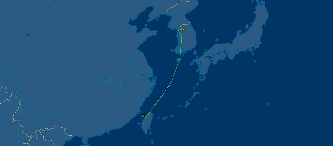 CI160 flight track
