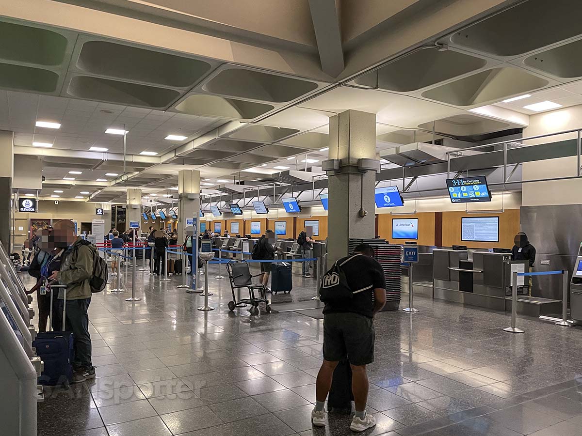 American Airlines check-in counter San Diego airport Terminal 2 East