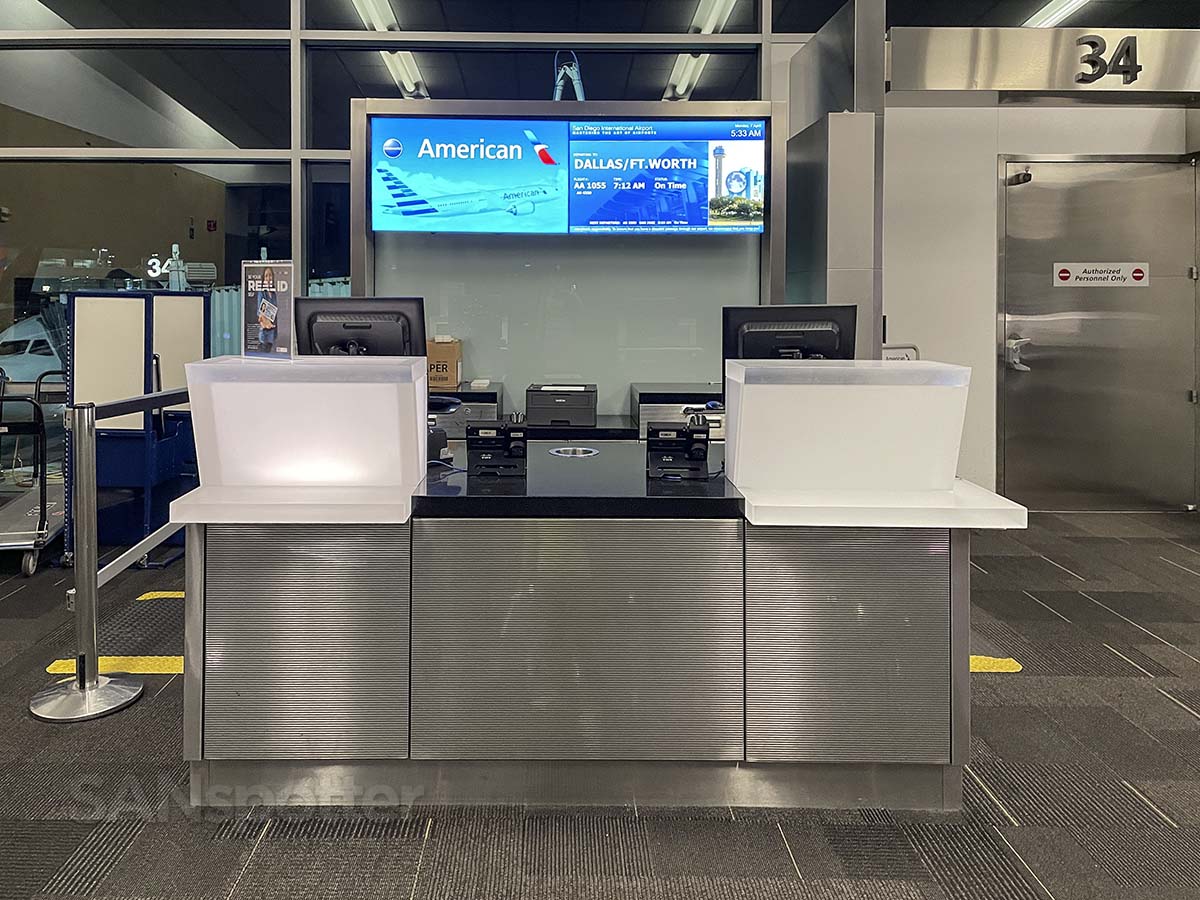 Gate 34 podium San Diego airport