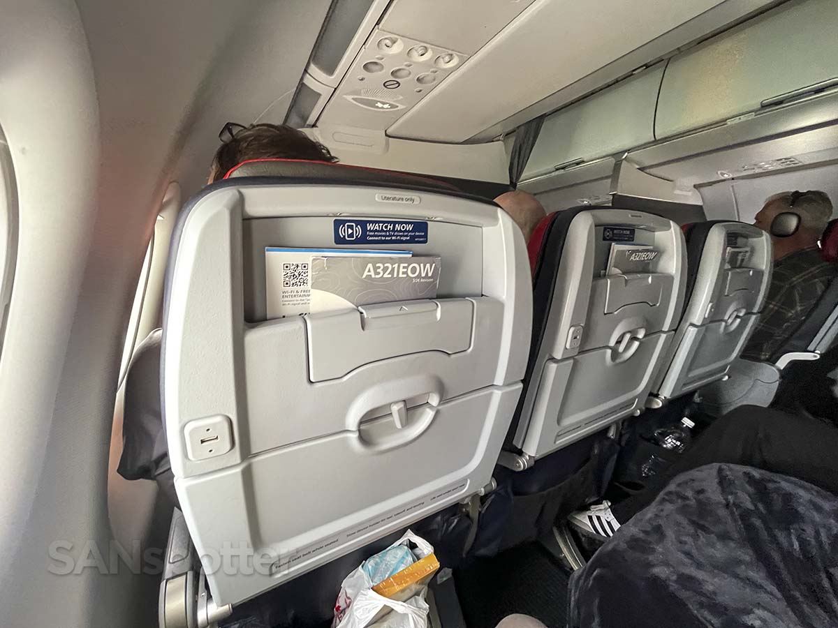 American Airlines A321 main cabin extra seat backs