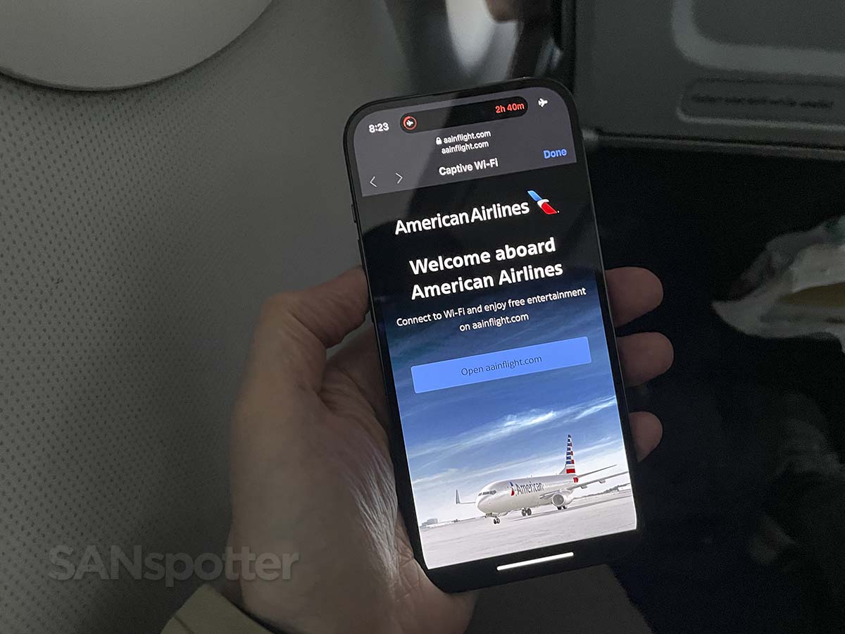 American Airlines A321 streaming in-flight entertainment main screen