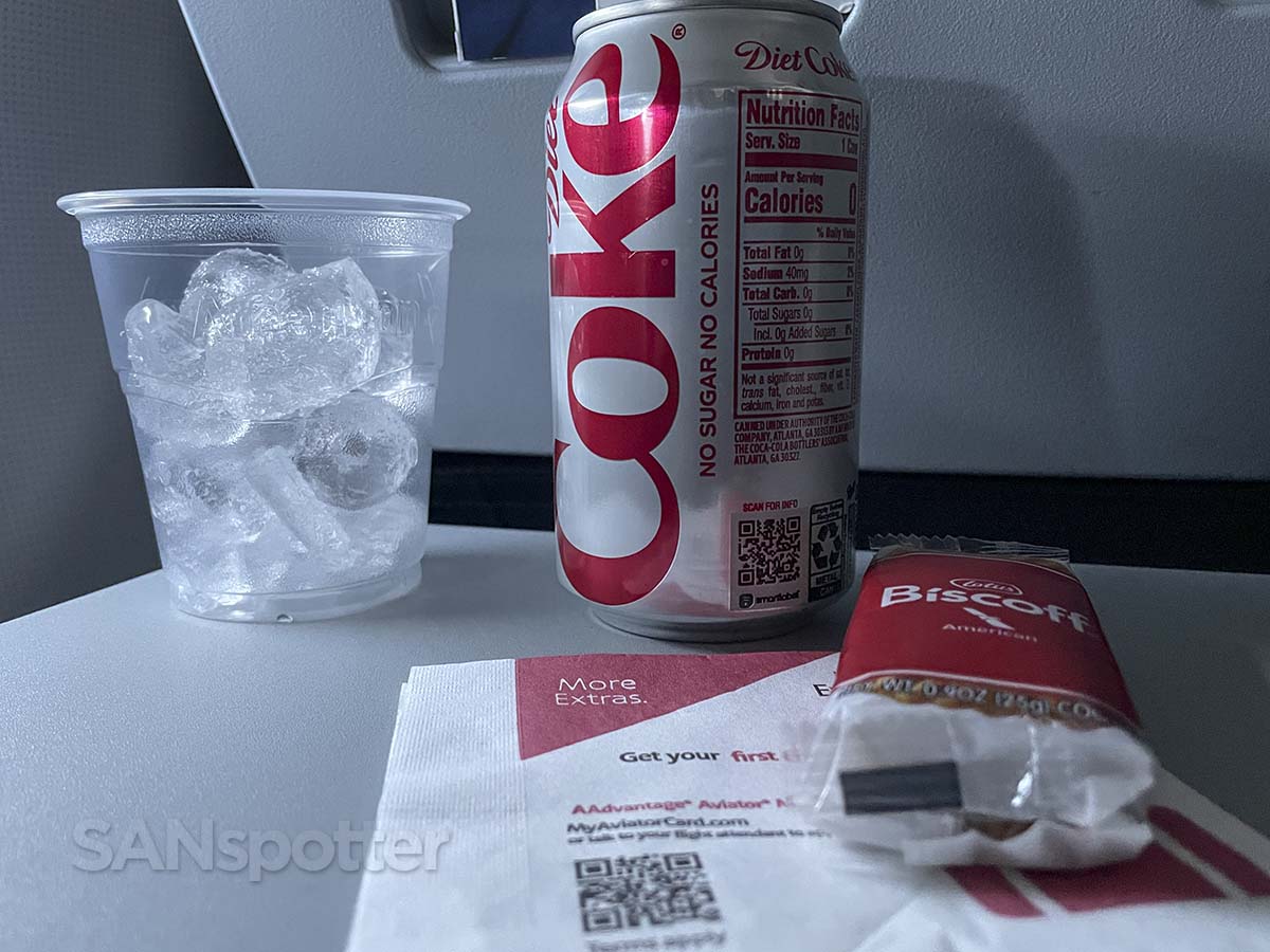 American Airlines A321 main cabin extra free snack