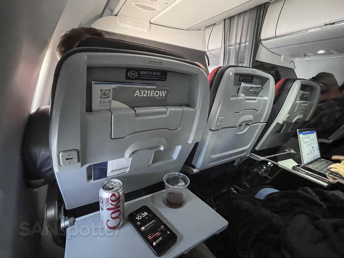 American Airlines A321 main cabin extra seat recline