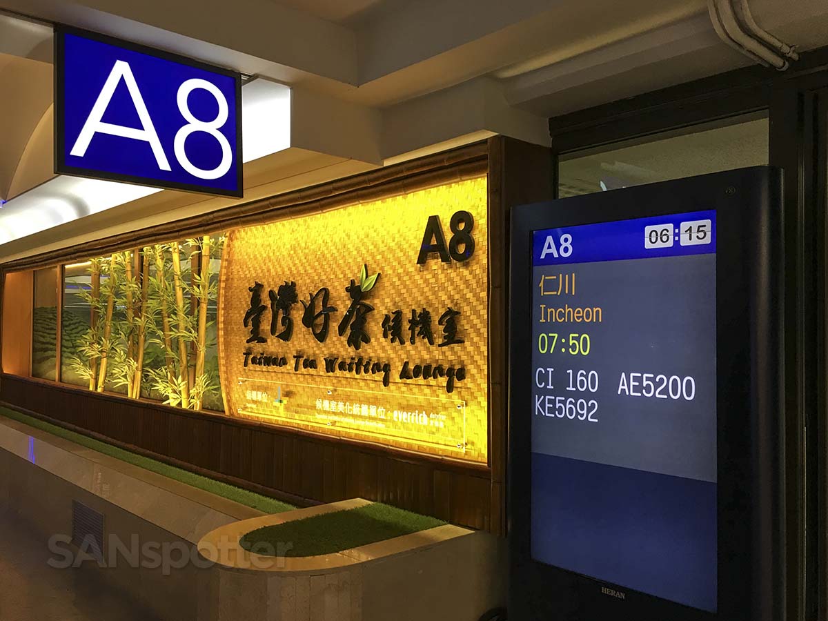 Entrance to gate A8 Taipei Taoyuan Airport