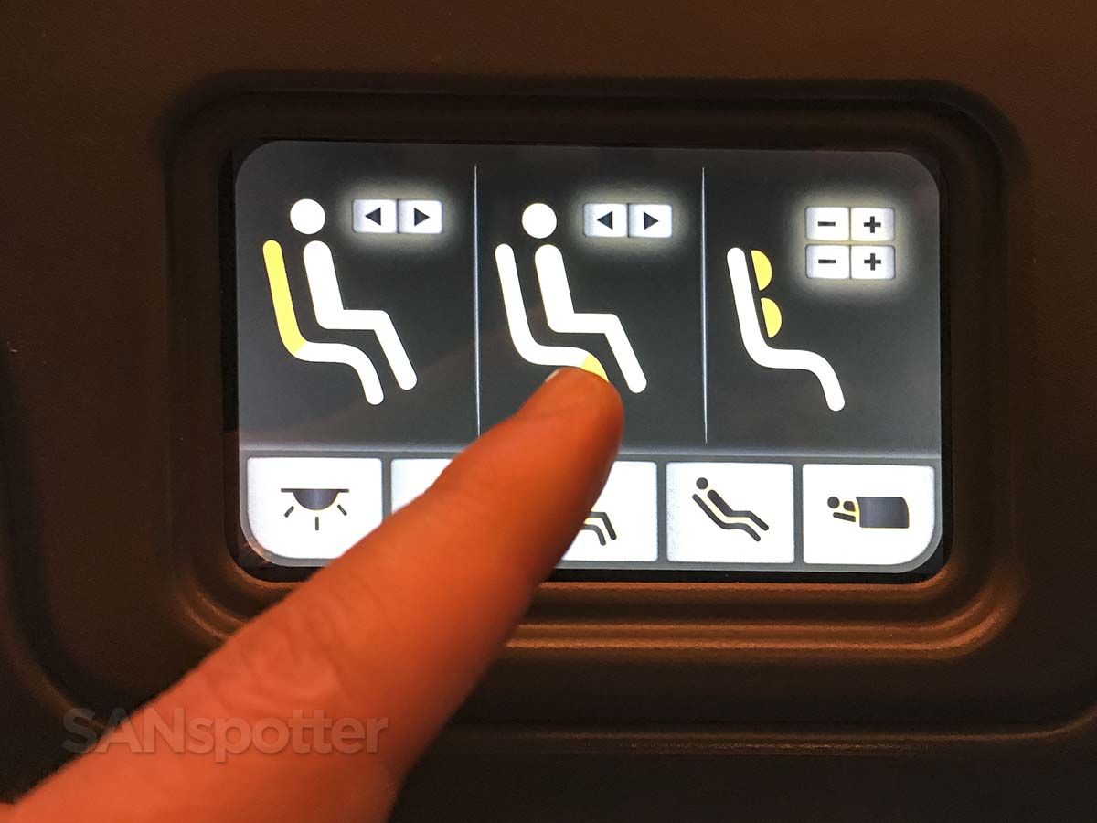 China Airlines 777-300ER business class seat controls
