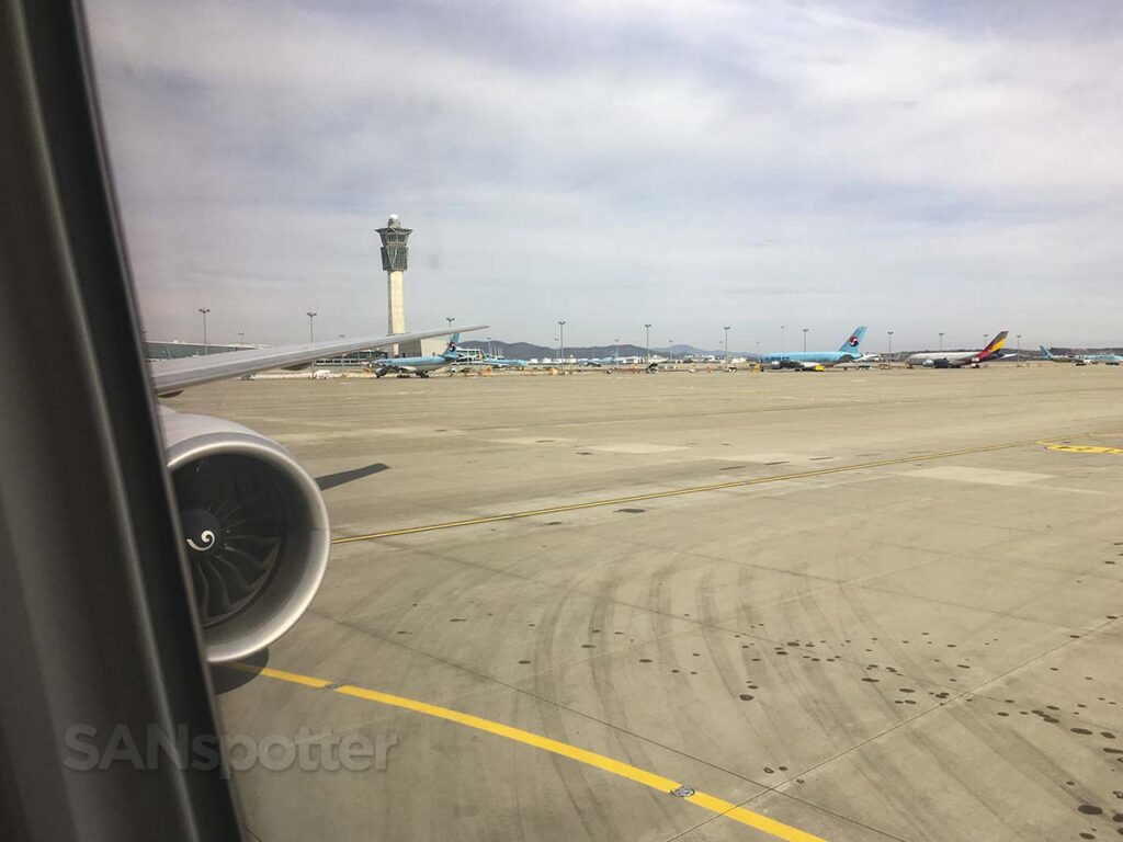 China airlines 777-300ER taxiing to gate at Incheon airport