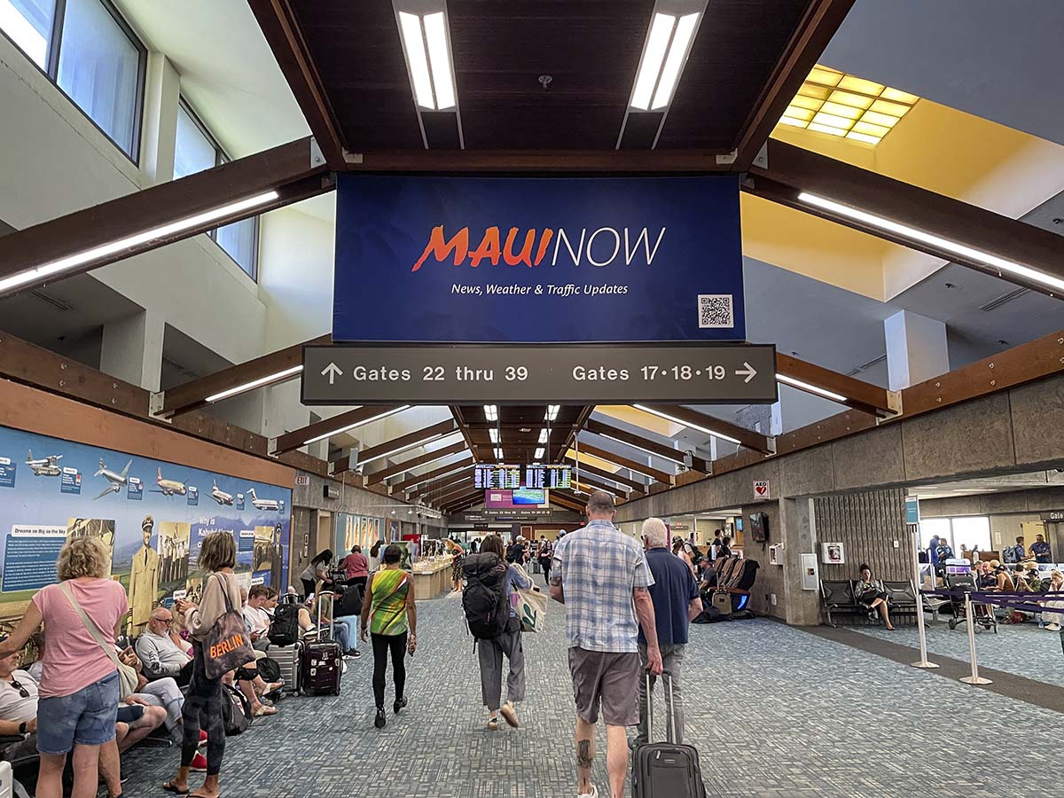 Inside of the Maui Kahului airport terminal