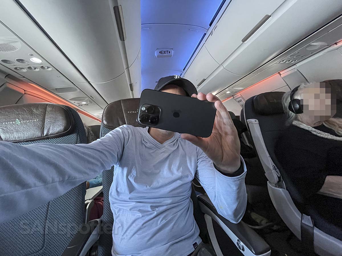 SANspotter watching movies in Hawaiian Airlines A321neo Extra Comfort