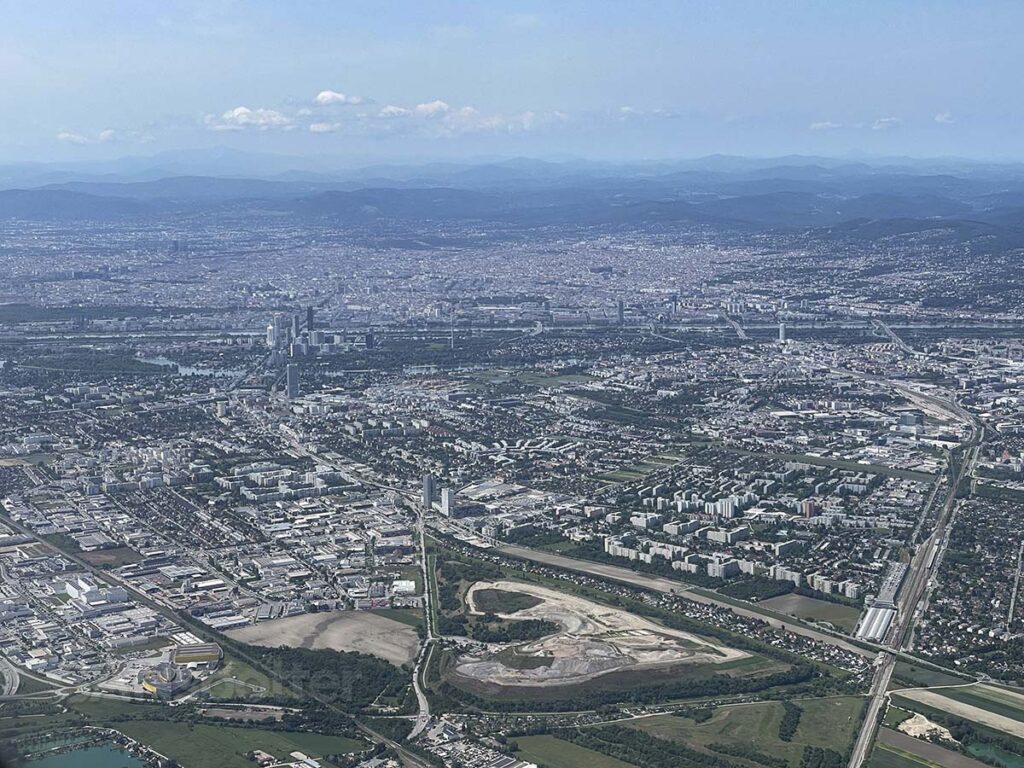 View of Vienna on approach into VIE